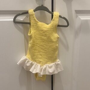 Hunza G Yellow and White Kids Swimsuit